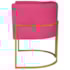 Poltrona Dália Luxo Moderna Estofada Design Sofisticado com Base de Ferro Dourado Suede Pink