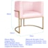 Poltrona Dália Luxo Moderna Estofada Design Sofisticado com Base de Ferro Dourado Suede Rosa Bebê