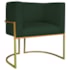 Poltrona Dália Luxo Moderna Estofada Design Sofisticado com Base de Ferro Dourado Suede Verde