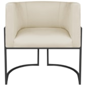 Poltrona Dália Luxo Moderna Estofada Design Sofisticado com Base de Ferro Preto Bouclé Bege