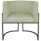 Poltrona Dália Luxo Moderna Estofada Design Sofisticado com Base de Ferro Preto Bouclé Verde Oliva