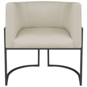 Poltrona Dália Luxo Moderna Estofada Design Sofisticado com Base de Ferro Preto Suede Bege