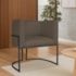 Poltrona Dália Luxo Moderna Estofada Design Sofisticado com Base de Ferro Preto Suede Marrom