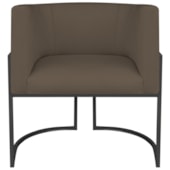 Poltrona Dália Luxo Moderna Estofada Design Sofisticado com Base de Ferro Preto Suede Marrom