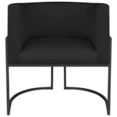 Poltrona Dália Luxo Moderna Estofada Design Sofisticado com Base de Ferro Preto Suede Preto