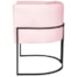 Poltrona Dália Luxo Moderna Estofada Design Sofisticado com Base de Ferro Preto Suede Rosa Bebê