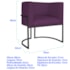 Poltrona Dália Luxo Moderna Estofada Design Sofisticado com Base de Ferro Preto Suede Roxo