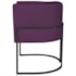 Poltrona Dália Luxo Moderna Estofada Design Sofisticado com Base de Ferro Preto Suede Roxo