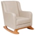Poltrona de Amamentação Balanço e Puff Aurora Linho Bege