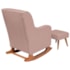 Poltrona de Amamentação Balanço e Puff Aurora Linho Rose
