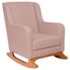 Poltrona de Amamentação Balanço e Puff Aurora Linho Rose