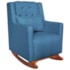 Poltrona de Amamentação Balanço e Puff Primeiro Amor Linho Azul Royal