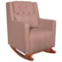 Poltrona de Amamentação Balanço e Puff Primeiro Amor Linho Rose