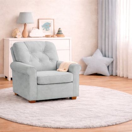 Poltrona de Amamentação Doce Nuvem Bouclé Cinza