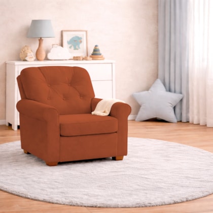 Poltrona de Amamentação Doce Nuvem Bouclé Terracota