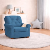 Poltrona de Amamentação Linho Azul Royal