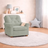 Poltrona de Amamentação Sala de Estar Recepção Doce Nuvem Bouclé Verde Oliva