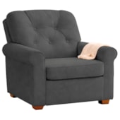 Poltrona de Amamentação Sala de Estar Recepção Doce Nuvem Linho Cinza Escuro