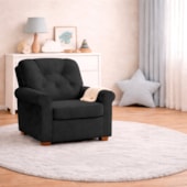 Poltrona de Amamentação Sala de Estar Recepção Doce Nuvem Linho Preto