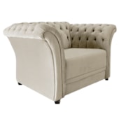 Poltrona Decorativa Chesterfield Sofia Corano Bege Capitonê - Amarena Móveis