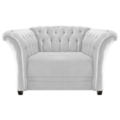 Poltrona Decorativa Chesterfield Sofia Corano Branco Capitonê - Amarena Móveis
