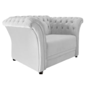 Poltrona Decorativa Chesterfield Sofia Corano Branco Capitonê - Amarena Móveis