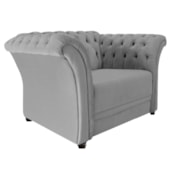 Poltrona Decorativa Chesterfield Sofia Corano Cinza Capitonê - Amarena Móveis