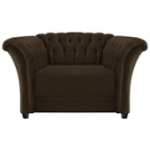 Poltrona Decorativa Chesterfield Sofia Corano Marrom Capitonê - Amarena Móveis