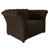 Poltrona Decorativa Chesterfield Sofia Corano Marrom Capitonê - Amarena Móveis