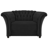 Poltrona Decorativa Chesterfield Sofia Corano Preto Capitonê - Amarena Móveis