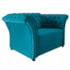 Poltrona Decorativa Chesterfield Sofia Suede Azul Turquesa Capitonê - Amarena Móveis