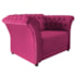 Poltrona Decorativa Chesterfield Sofia Suede Pink Capitonê - Amarena Móveis