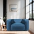 Poltrona Decorativa Escritório Orgânica Cecília Linho Azul Royal - Amarena Móveis