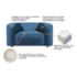 Poltrona Decorativa Escritório Orgânica Cecília Linho Azul Royal - Amarena Móveis