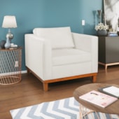 Poltrona Decorativa Europa Bouclé Branco - Amarena Móveis