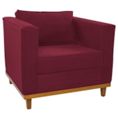 Poltrona Decorativa Europa Suede Bordô AM Decor