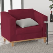Poltrona Decorativa Europa Suede Bordô AM Decor