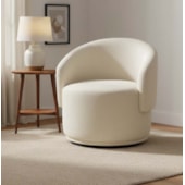 Poltrona Decorativa Giratória Sala de Estar Recepção Jasmine Bouclé Bege