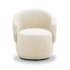 Poltrona Decorativa Giratória Sala de Estar Recepção Jasmine Bouclé Bege