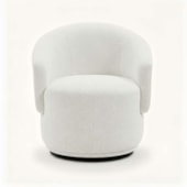 Poltrona Decorativa Giratória Sala de Estar Recepção Jasmine Bouclé Branco