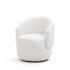 Poltrona Decorativa Giratória Sala de Estar Recepção Jasmine Bouclé Branco
