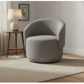 Poltrona Decorativa Giratória Sala de Estar Recepção Jasmine Bouclé Cinza