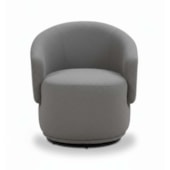 Poltrona Decorativa Giratória Sala de Estar Recepção Jasmine Bouclé Cinza