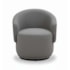 Poltrona Decorativa Giratória Sala de Estar Recepção Jasmine Bouclé Cinza