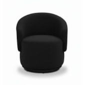 Poltrona Decorativa Giratória Sala de Estar Recepção Jasmine Bouclé Preto
