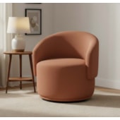 Poltrona Decorativa Giratória Sala de Estar Recepção Jasmine Bouclé Terracota