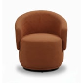 Poltrona Decorativa Giratória Sala de Estar Recepção Jasmine Bouclé Terracota