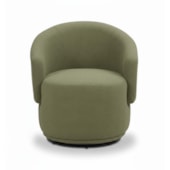 Poltrona Decorativa Giratória Sala de Estar Recepção Jasmine Bouclé Verde Oliva