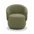 Poltrona Decorativa Giratória Sala de Estar Recepção Jasmine Bouclé Verde Oliva