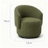 Poltrona Decorativa Giratória Sala de Estar Recepção Jasmine Bouclé Verde Oliva